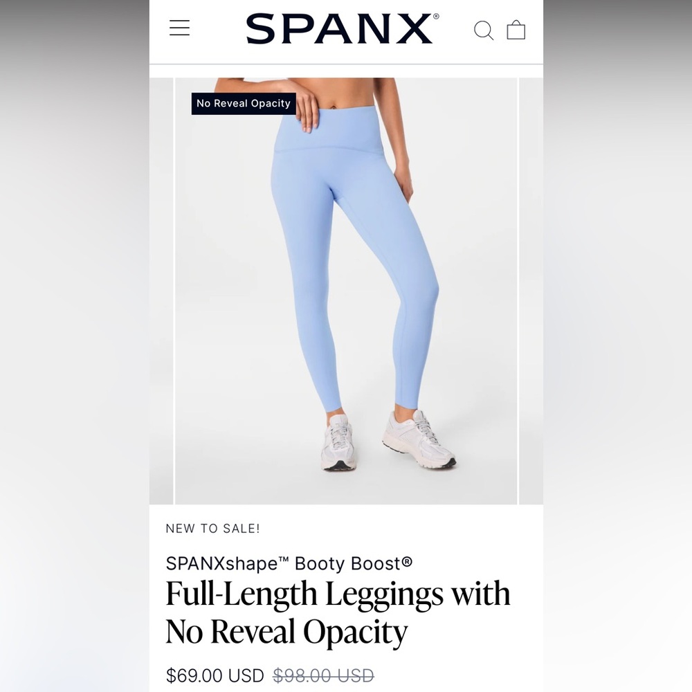 SPANX Light Blue Full-Length Leggings